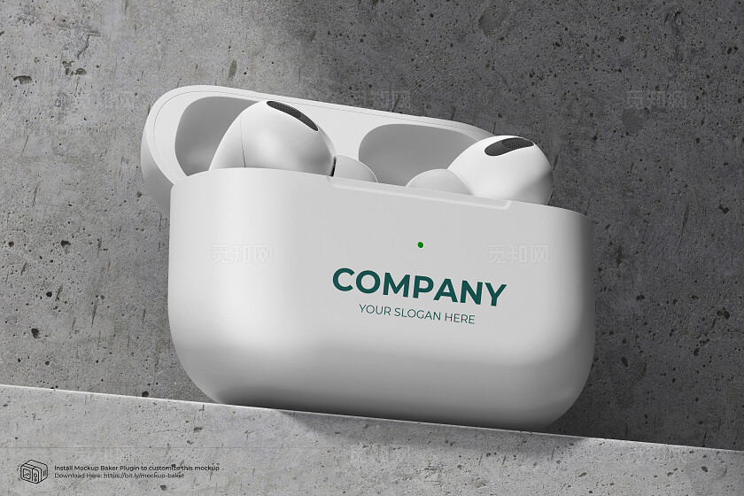 白色简约耳机盒样机