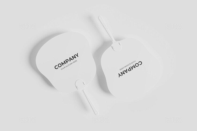 白色简约扇子样机