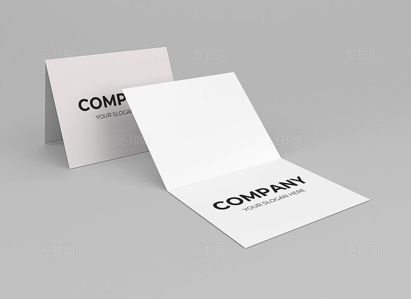 白色简约卡片样机