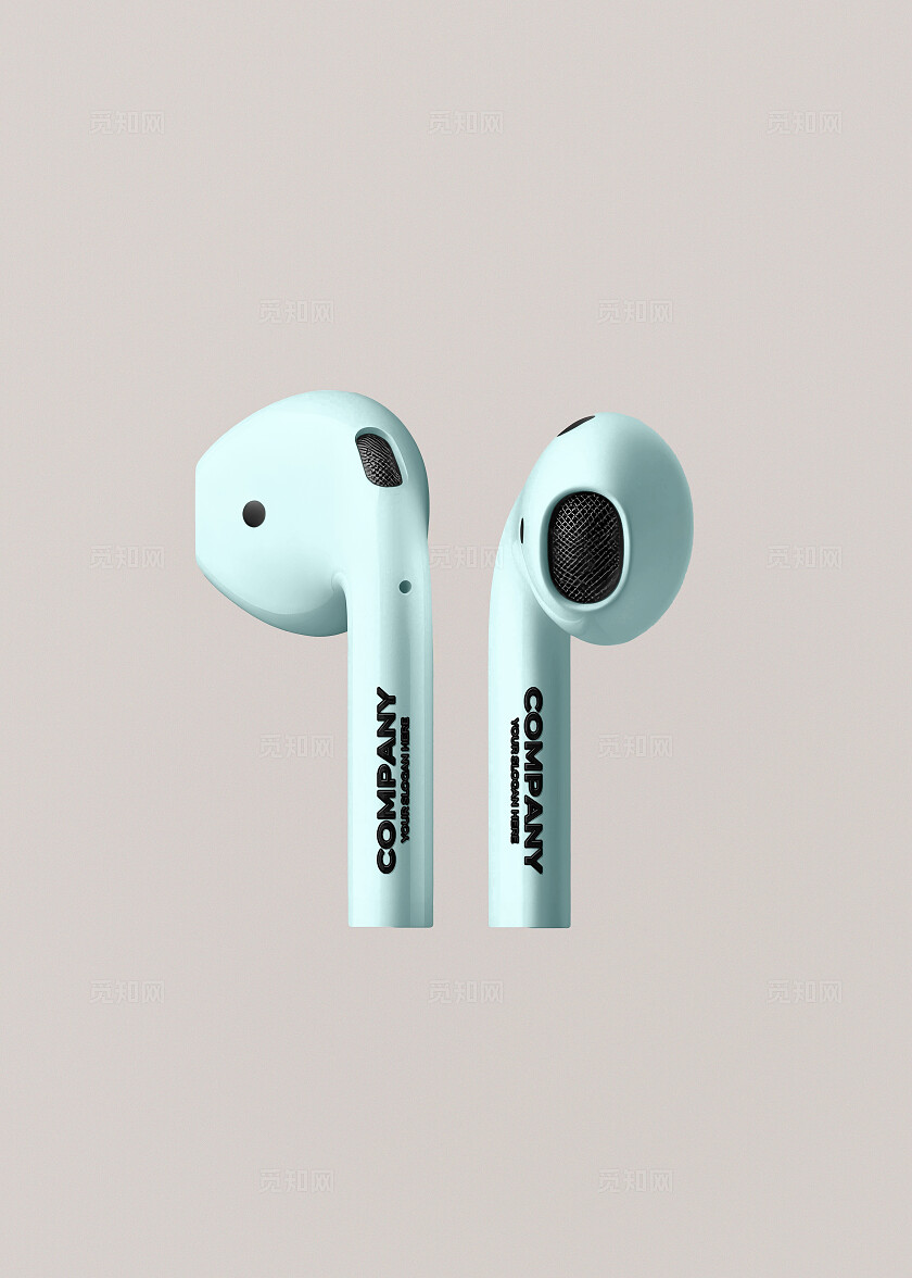 绿色简约耳机模型样机