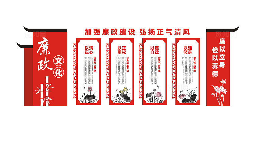 党风廉政建设文化墙宣传展板