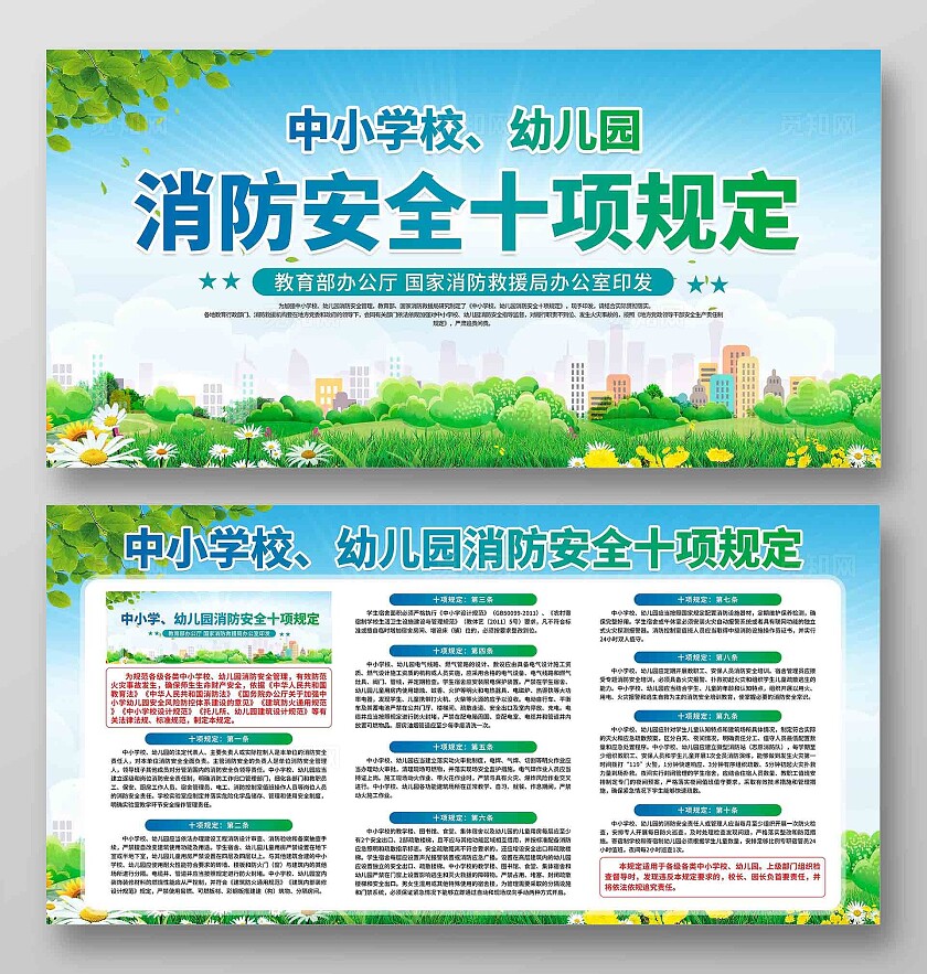 校园消防展板