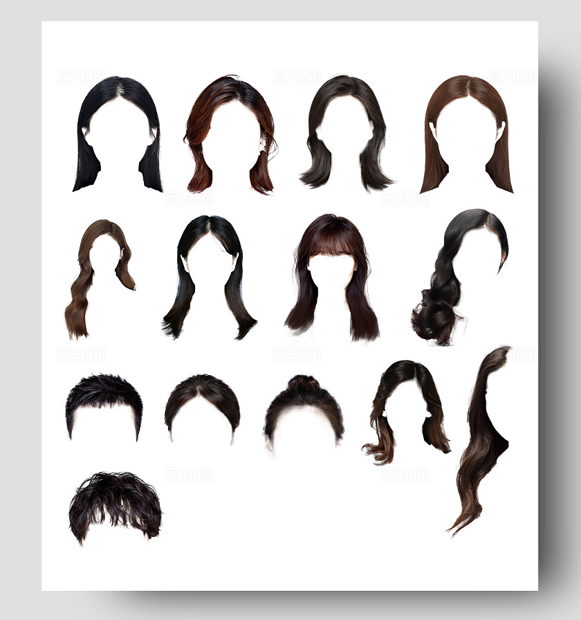 学生证件照发型黑色头发短发长发留海露额头女生宣传