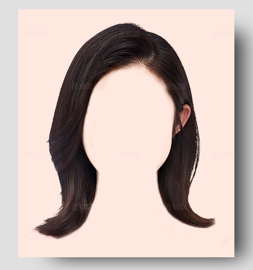 学生证件照发型黑色头发短发长发女生宣传