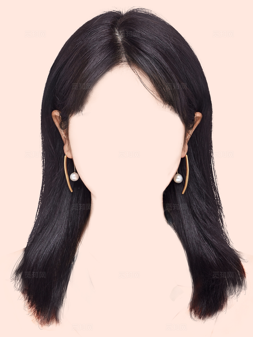 学生证件照发型黑色头发长发发女生宣传