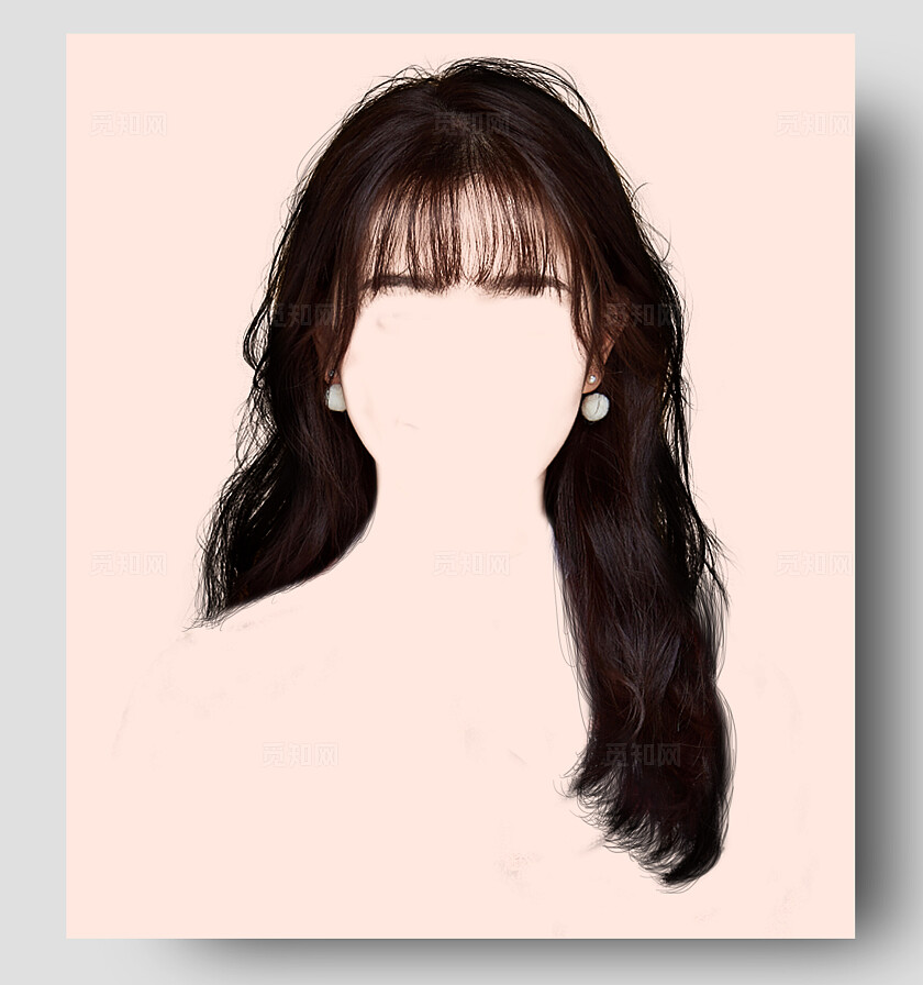 学生证件照发型黑色头发长发留海女生宣传