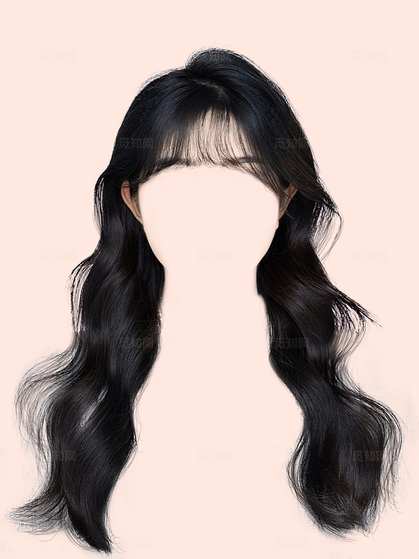 学生证件照发型黑色头发长发留海女生宣传