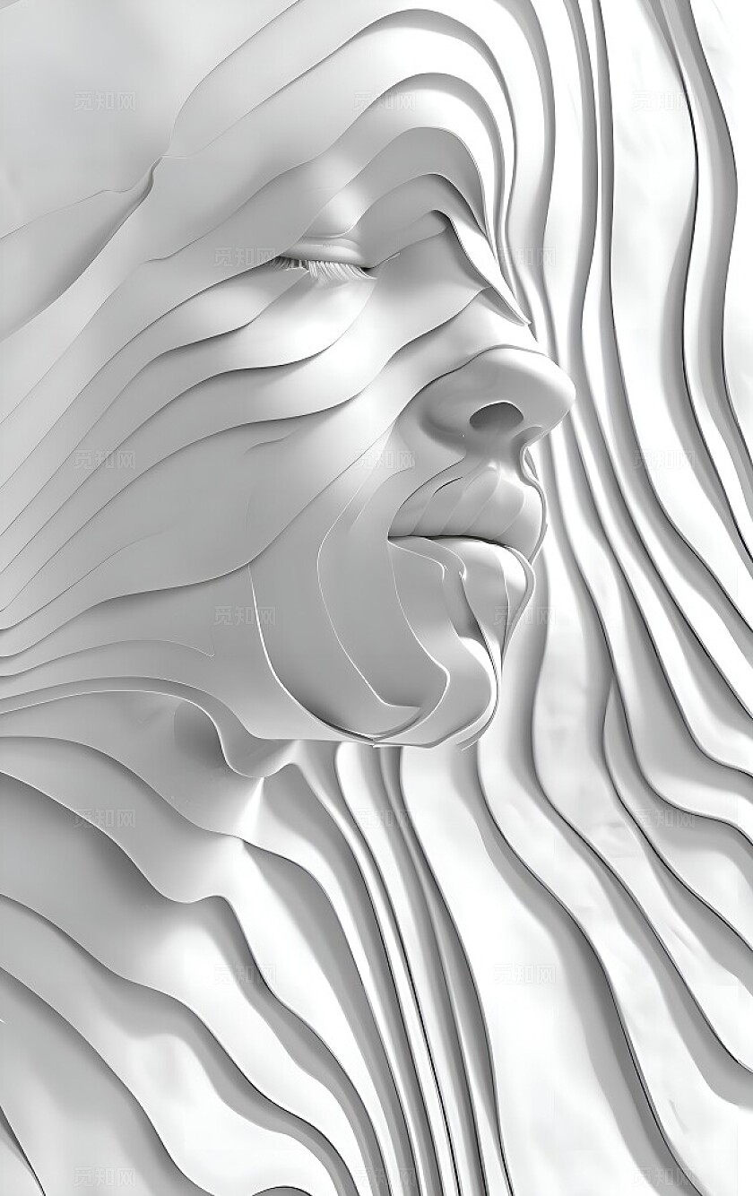 商用不规则图形简约抽象流线形线条玄关客厅装饰画