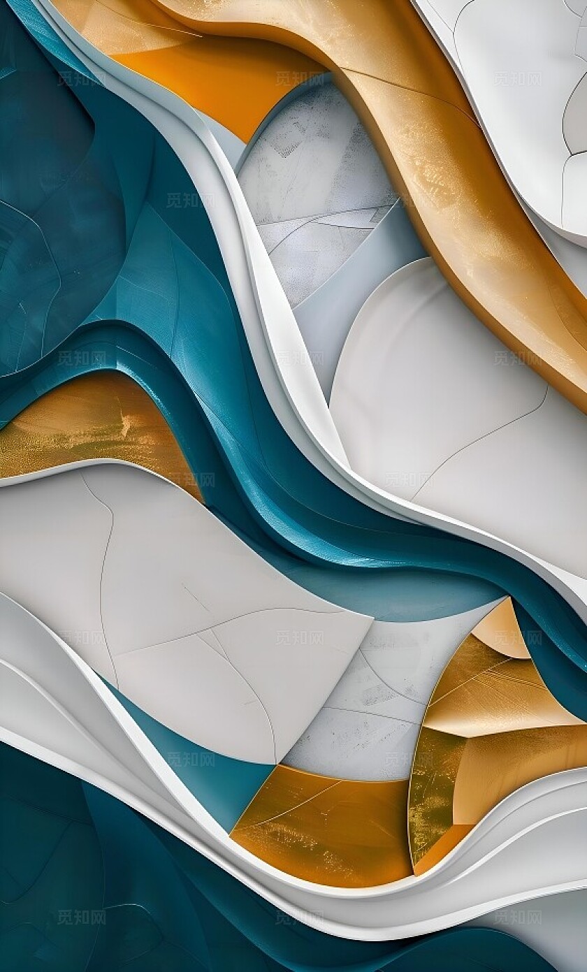 商用不规则图形简约抽象流线形线条玄关客厅装饰画