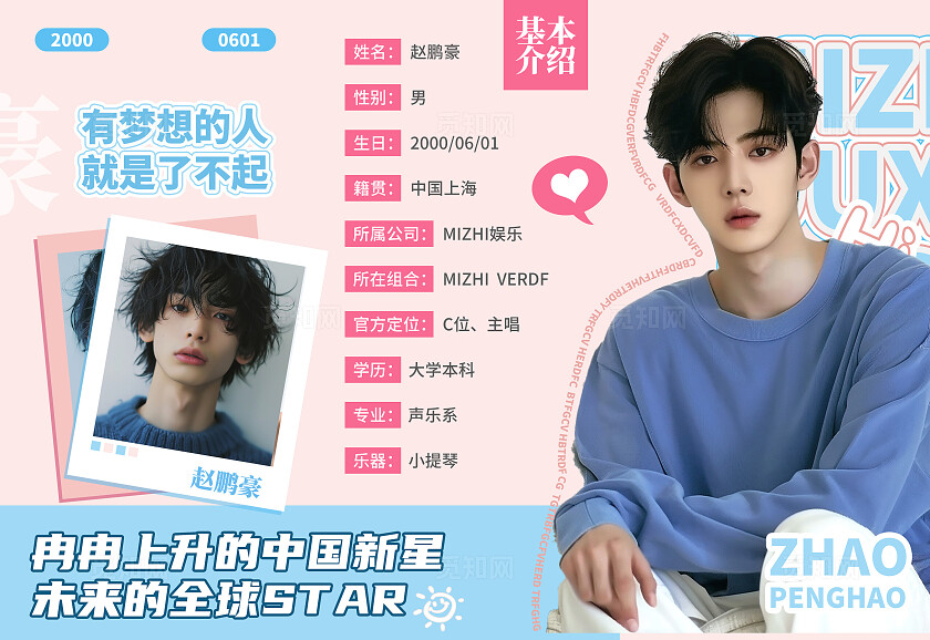 粉色简约多巴胺配送风有梦想的人就是了不起应援三折页粉丝应援