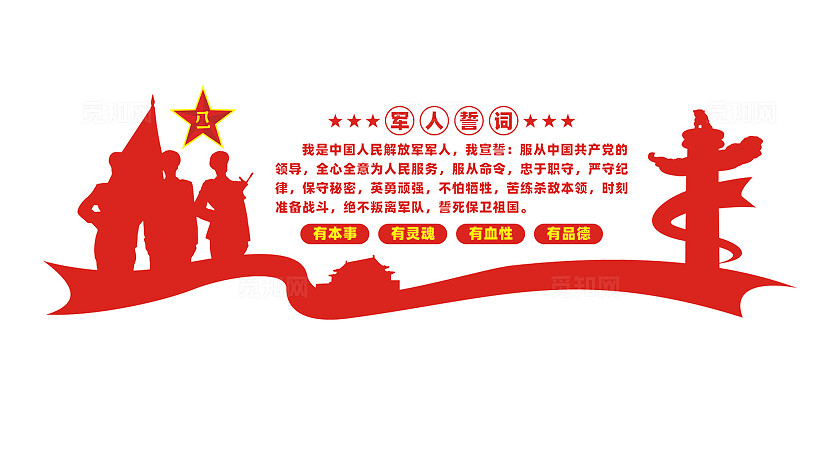 部队军队军人誓词文化墙