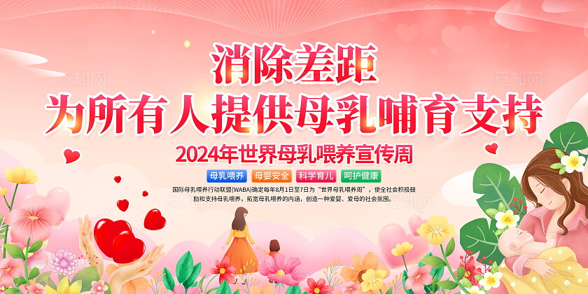 时尚大气世界母乳喂养宣传周展板母乳喂养周