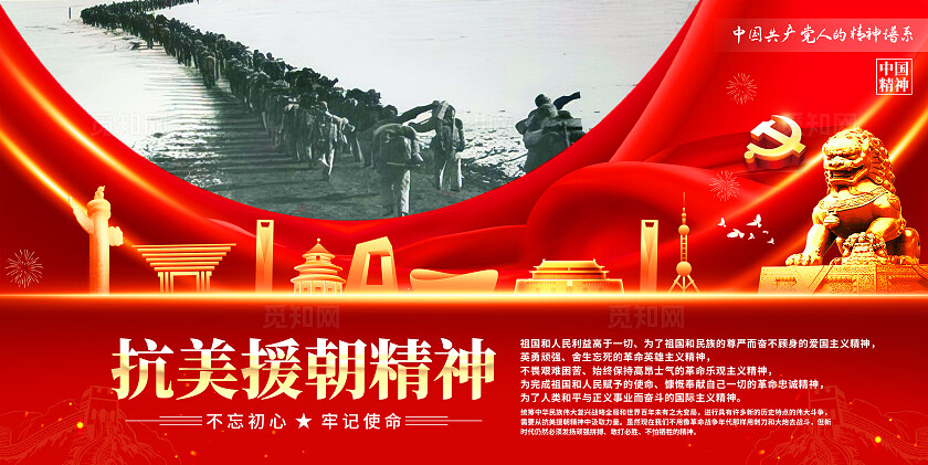 抗美援朝精神展板