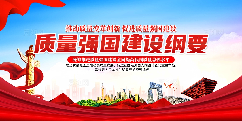 蓝色大气质量强国建设纲要展板高质量发展宣传栏