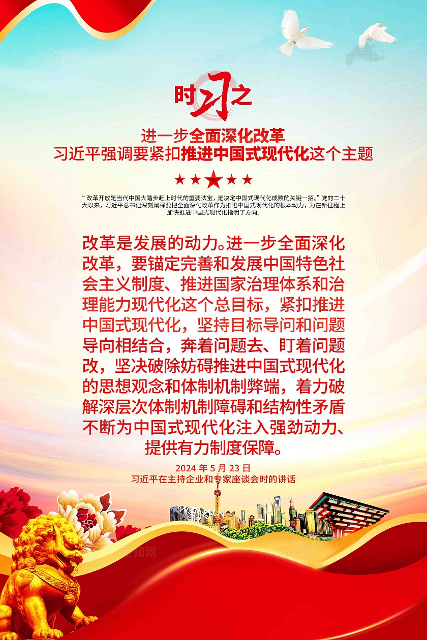 时习之进一步全面深化改革推进中国式现代化党建挂画