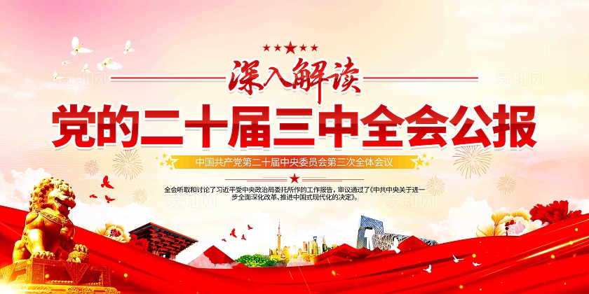 贯彻党的二十届三中全会公报精神党建宣传栏党建展板