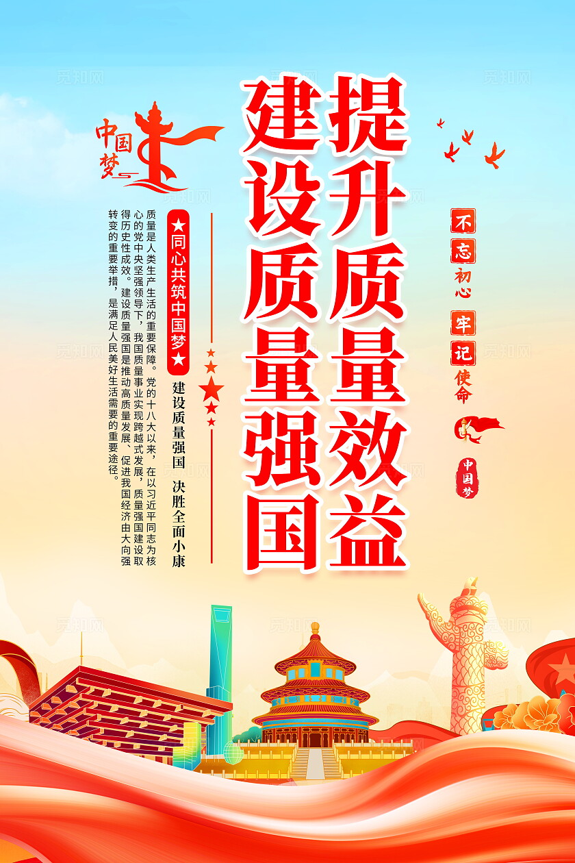 时尚大气质量强国宣传套图