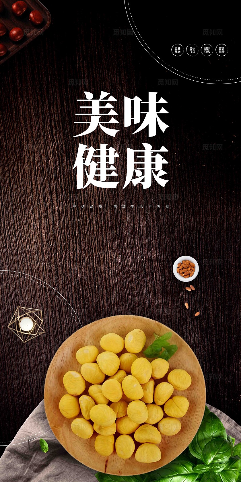 坚果板栗宣传挂画设计