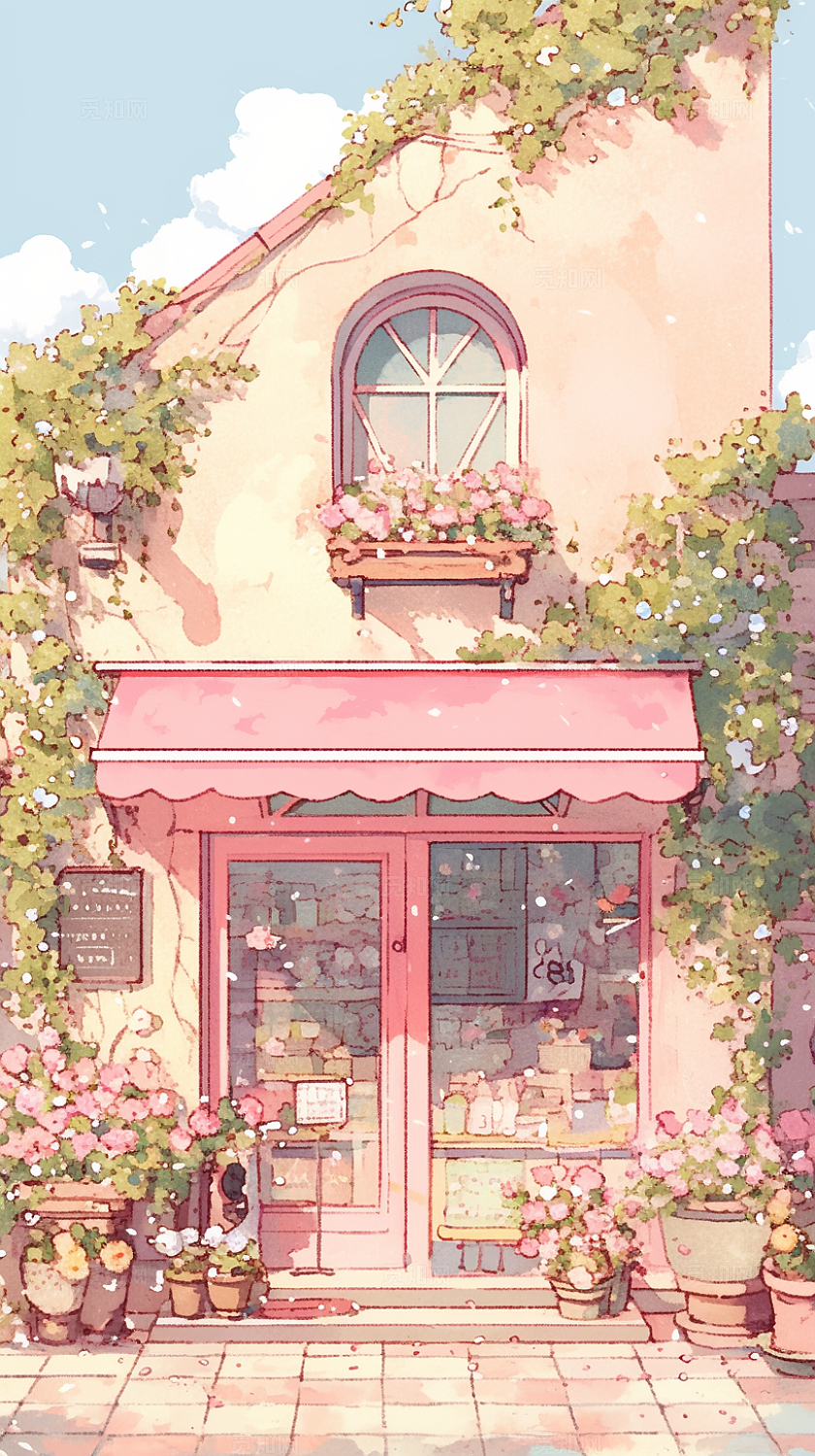 漫画风格咖啡屋壁纸2024手机壁纸