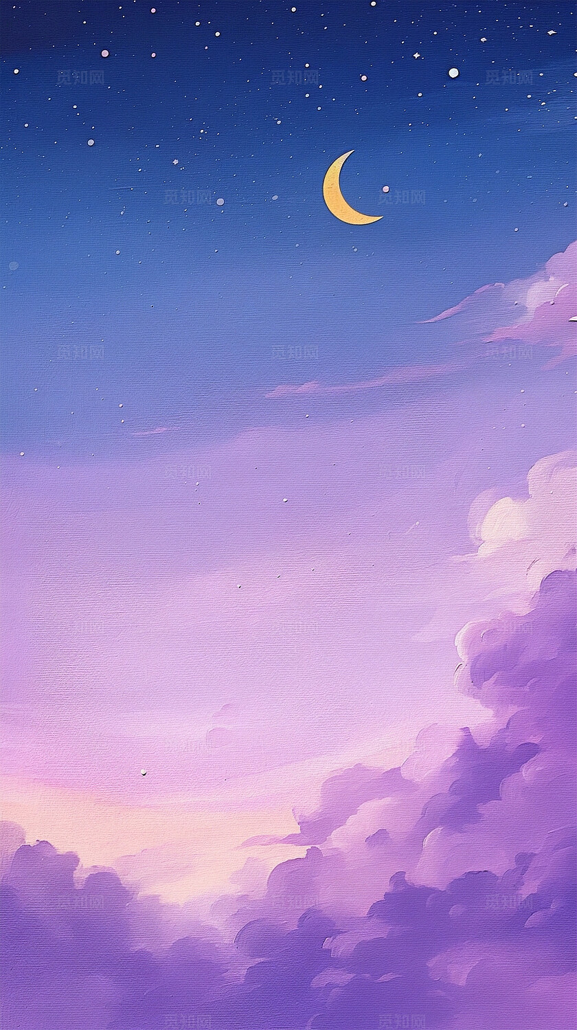 紫色星空简约手机壁纸