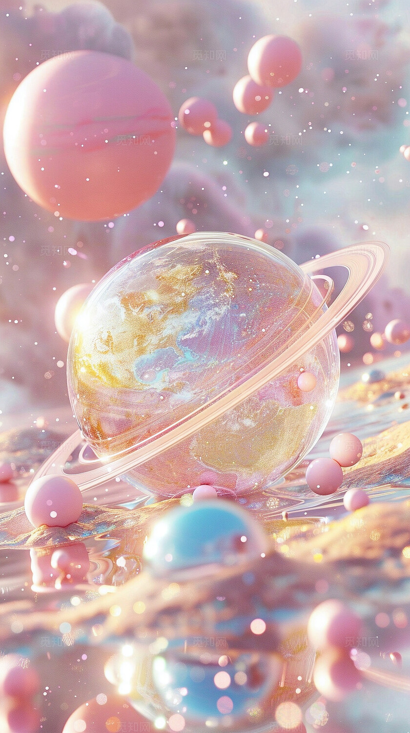 梦幻星球粉色圆珠唯美壁纸手机壁纸