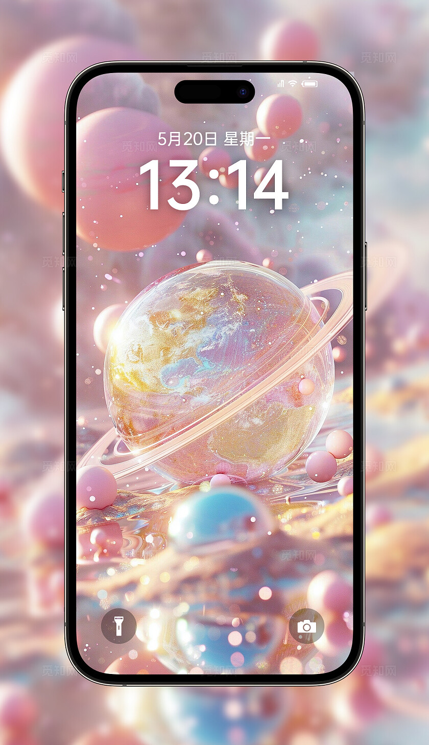 梦幻星球粉色圆珠唯美壁纸手机壁纸