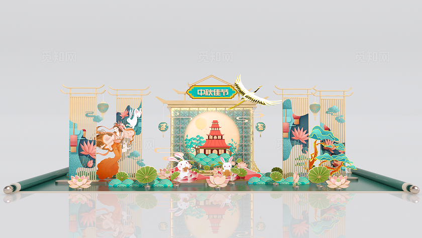 地产中秋节美陈DP打卡点