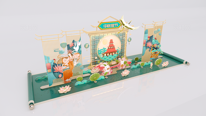 地产中秋节美陈DP打卡点