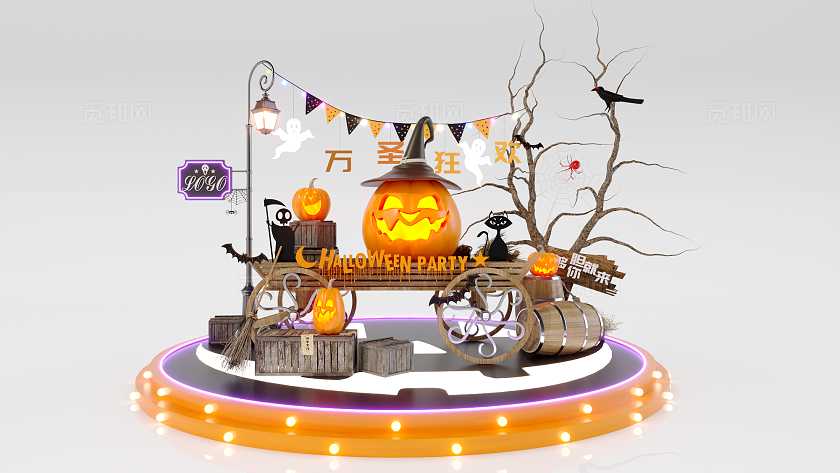 万圣节南瓜车美陈DP点