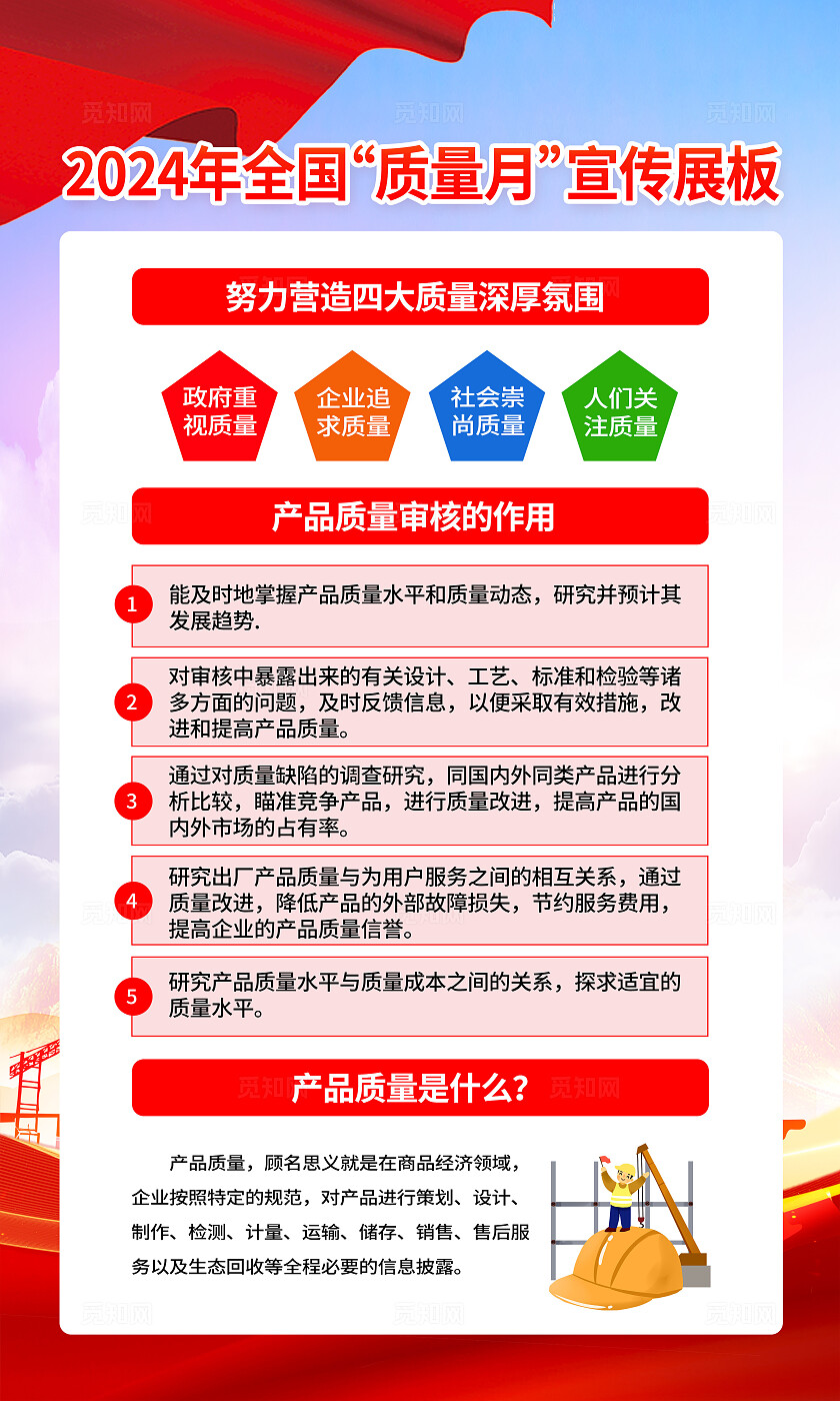 红色2024年全国质量月套图