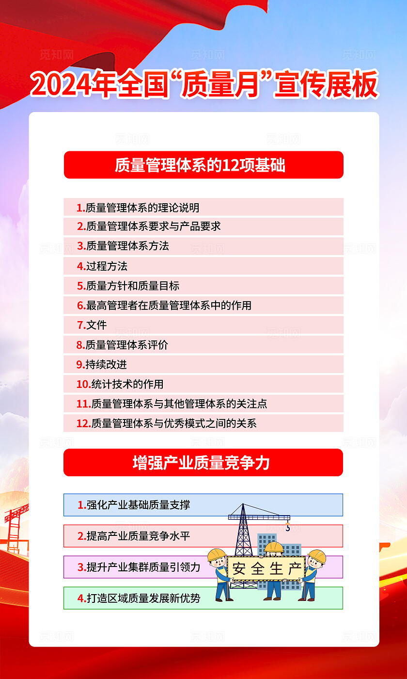 红色2024年全国质量月套图