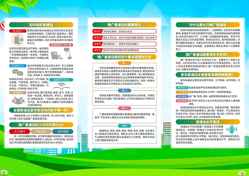 2024年全国推广普通话宣传周三折页