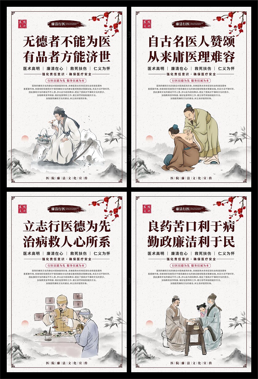 医院廉洁文化海报