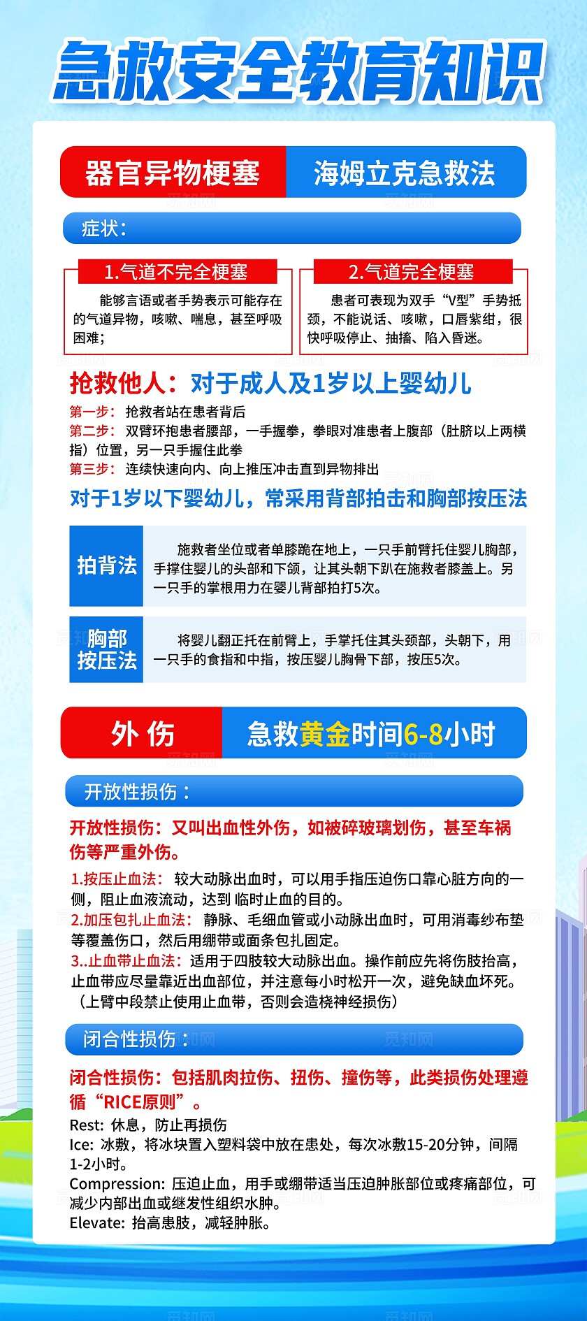 蓝色世界急救日展架