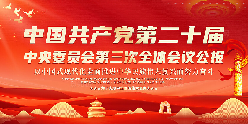 二十届三中全会公报党建展板