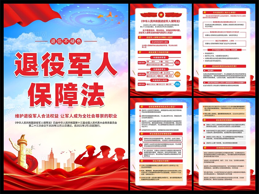退役军人保障法海报