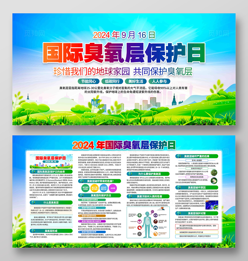 2024年国际臭氧层保护日宣传展板