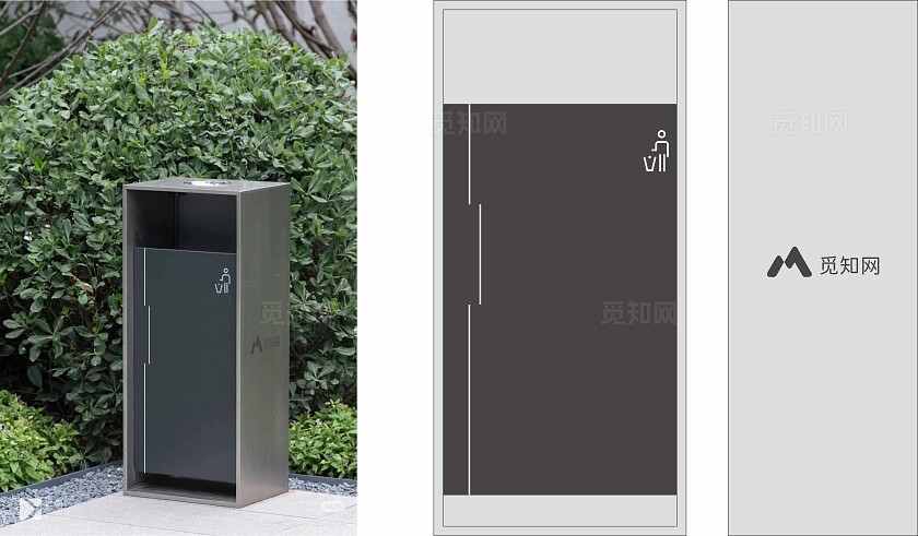 现代简约风枪灰色小区导视系统设计