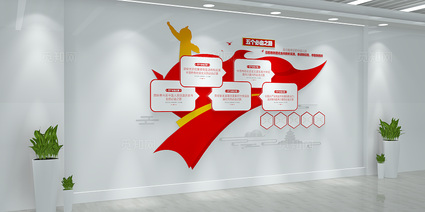 五个必由之路文化墙党建文化墙