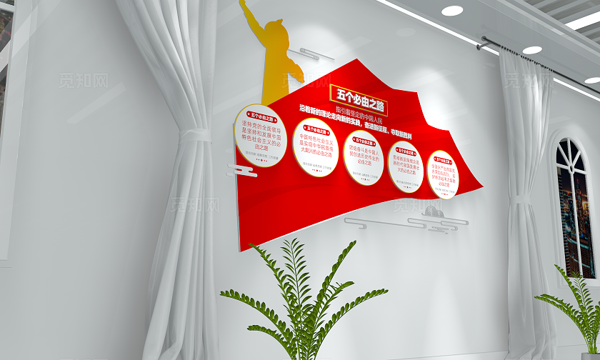 党的二十大精神五个必由之路文化墙党建文化墙