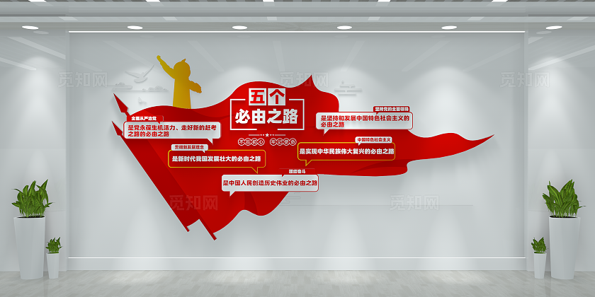 始终牢记五个必由之路学习二十大精神党建文化墙