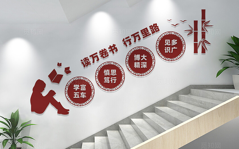 学校校园楼梯文化墙标语