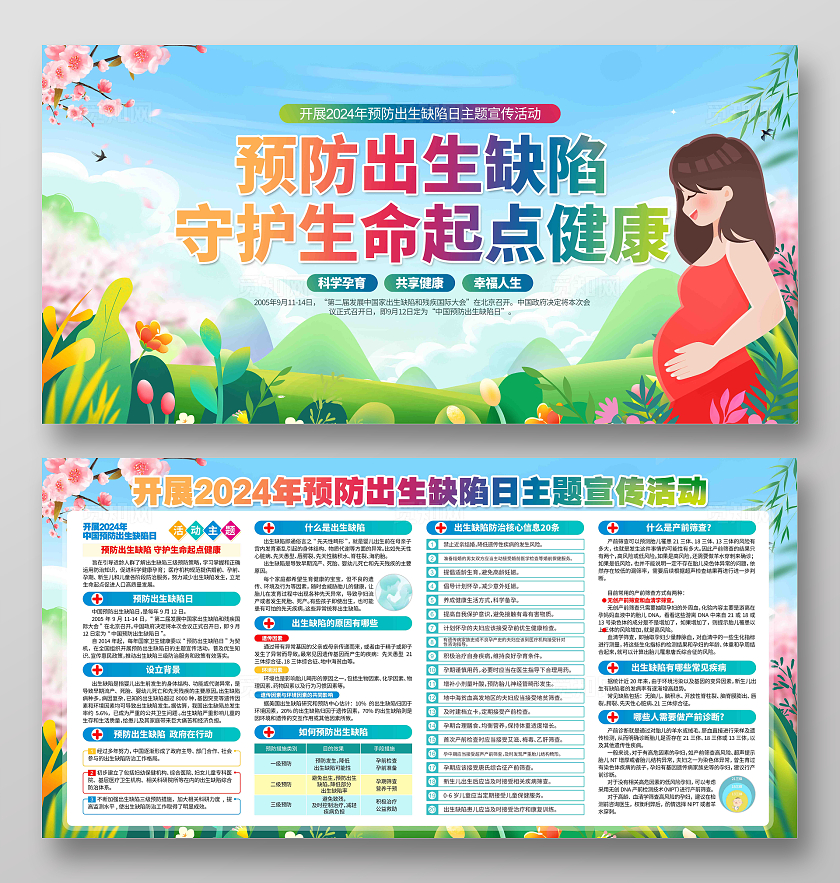 2024年中国预防出生缺陷日知识预防出生缺陷日展板