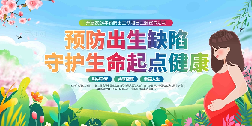 2024年中国预防出生缺陷日知识预防出生缺陷日展板