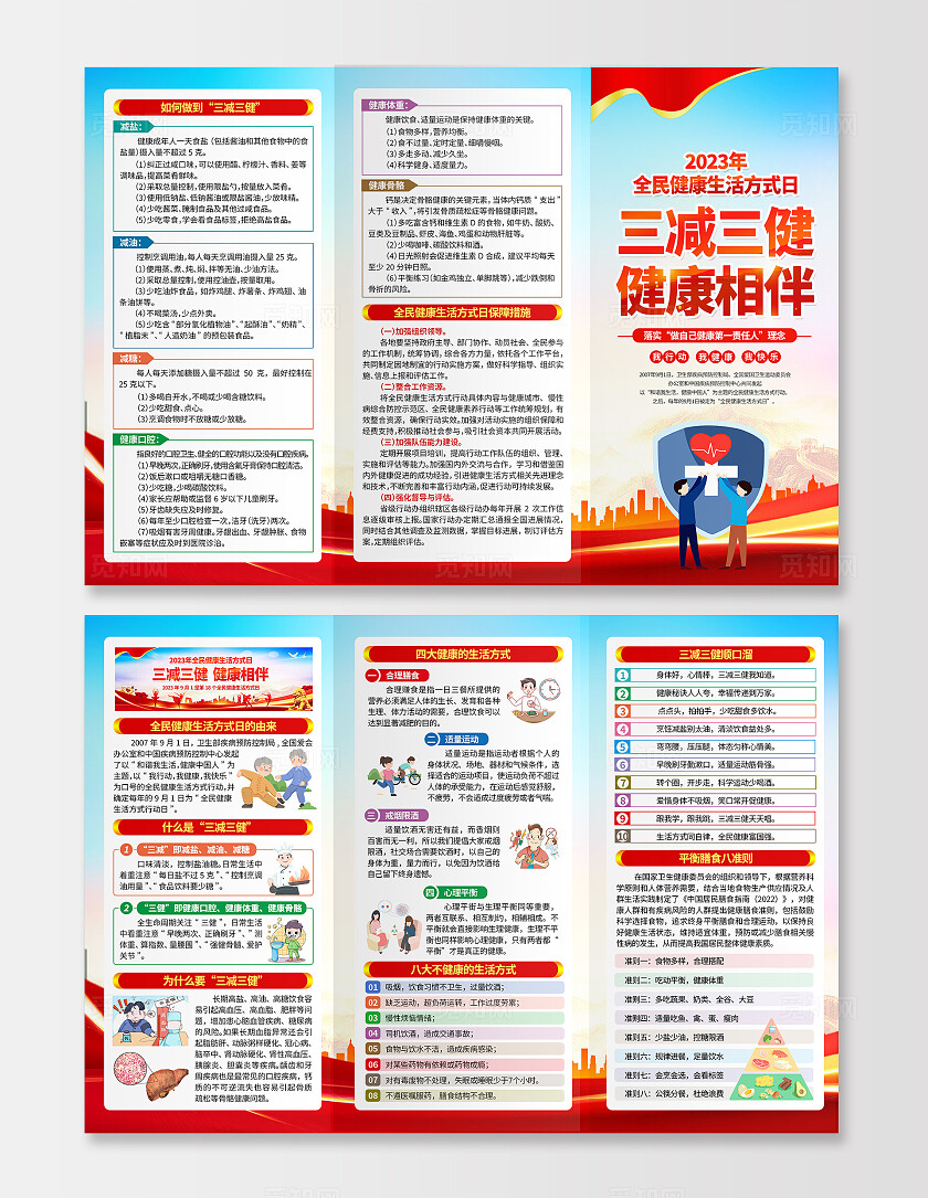 蓝色党建2024年全民健康生活方式活动日知识宣传栏背景全民健康生活方式行动日