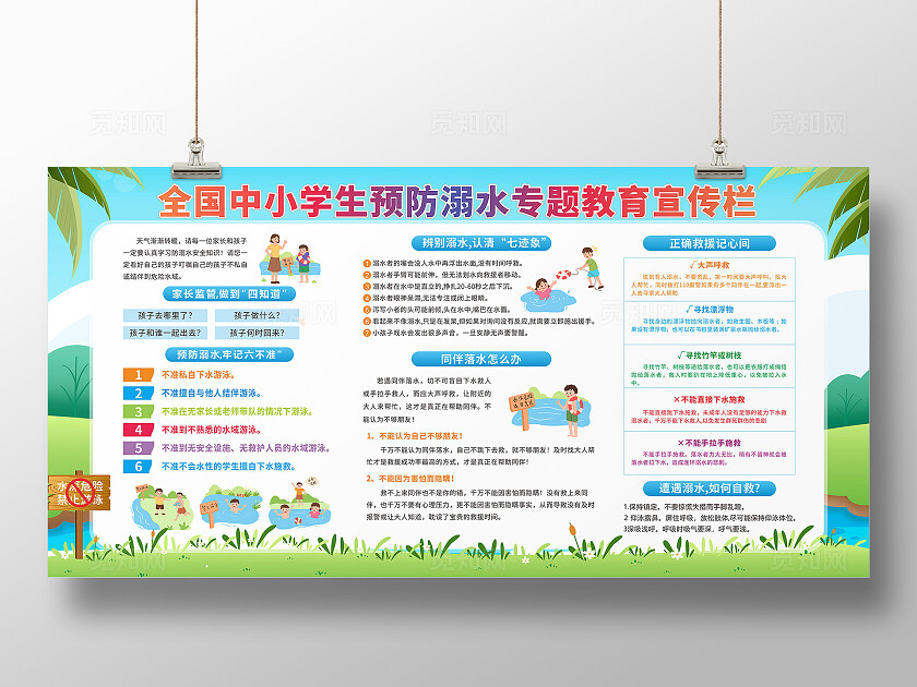 中小学生预防溺水展板