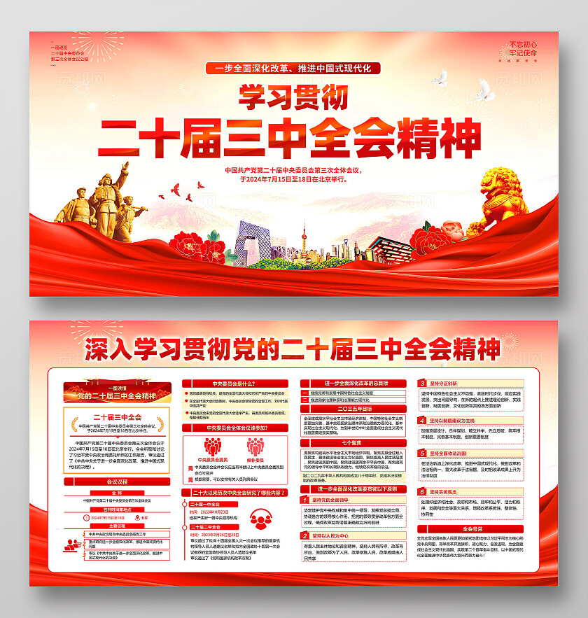 二十届三中全会精神展板