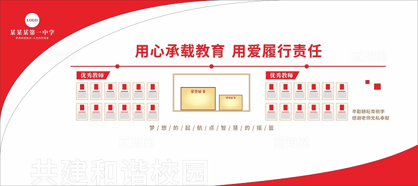 学校最美教师颁奖典礼教师简介文化墙