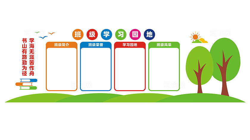 校园班级学习园地文化背景墙设计