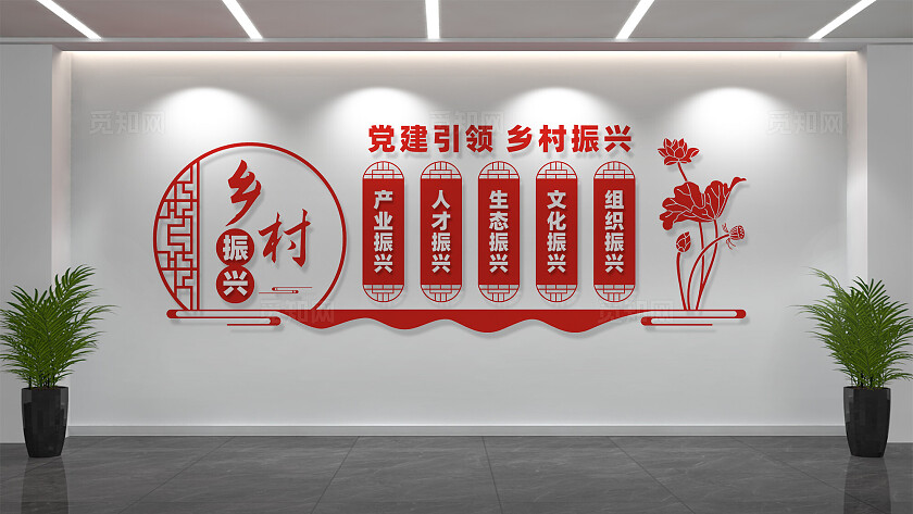 党建引领乡村振兴文化墙